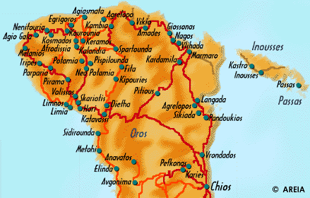 Map of Northern Chios