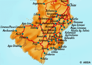 Map of Southern Chios