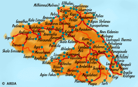 Map of Lesvos