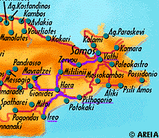 Map of Samos - Tour2