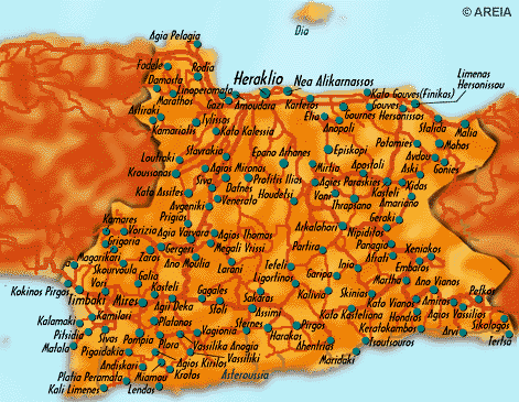 Map of Heraklio Perfecture