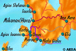 Map of Mikonos