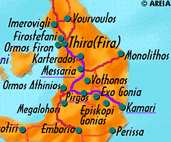 Map of Sandorini