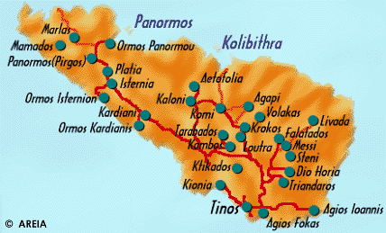 Map of Tinos