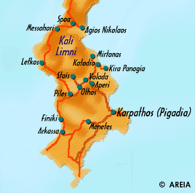 Map of Southern Karpathos