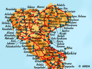 Map of Northern Corfu