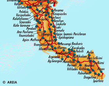 Map of Southern Corfu