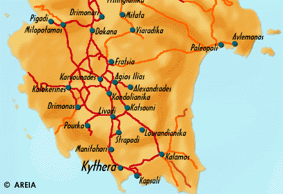 Map of Southern Kythera