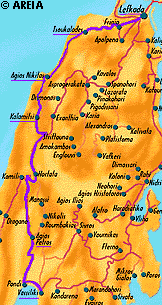 Map of Lefkada - Tour 1