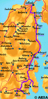 Map of Lefkada - Tour 2
