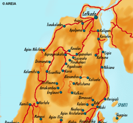 Map of Northern Lefkada