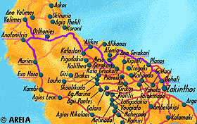 Map of Zakynthos - Tour 1