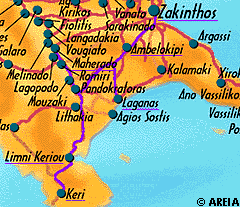 Map of Zakynthos - Tour 2