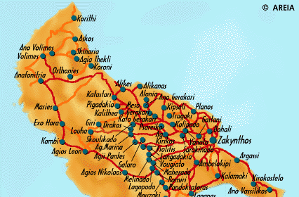Map of Northern Zakynthos